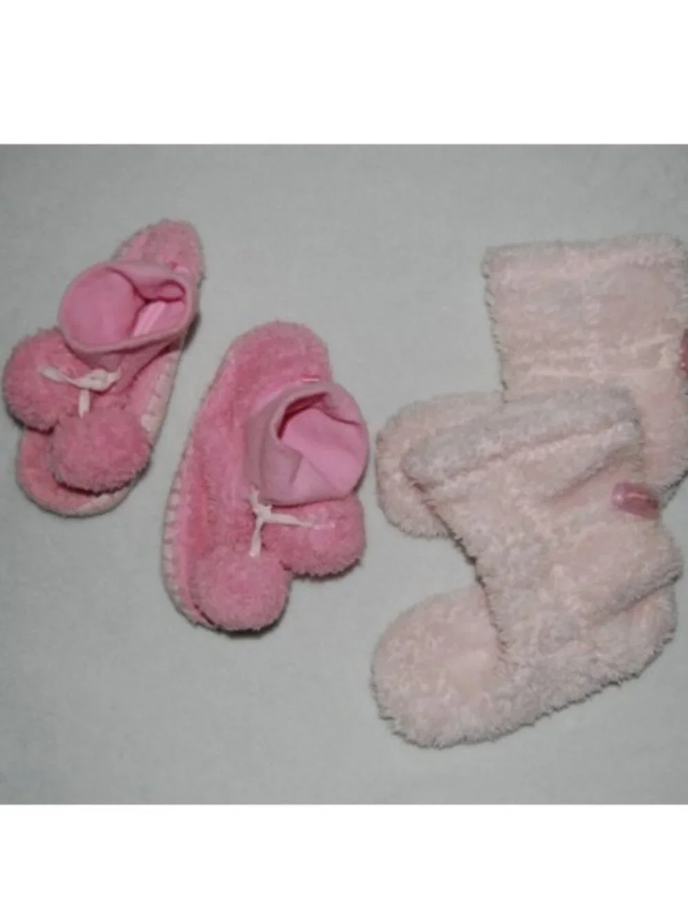 Baby Gap Pink Slipper Boots with Poms, Size 9T/10T (6.5